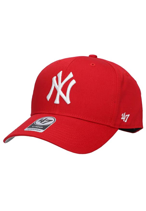 Chłopięca czapka z daszkiem 47 Brand MLB New York Yankees Kids Cap. Kolor: czerwony. Materiał: akryl, wełna