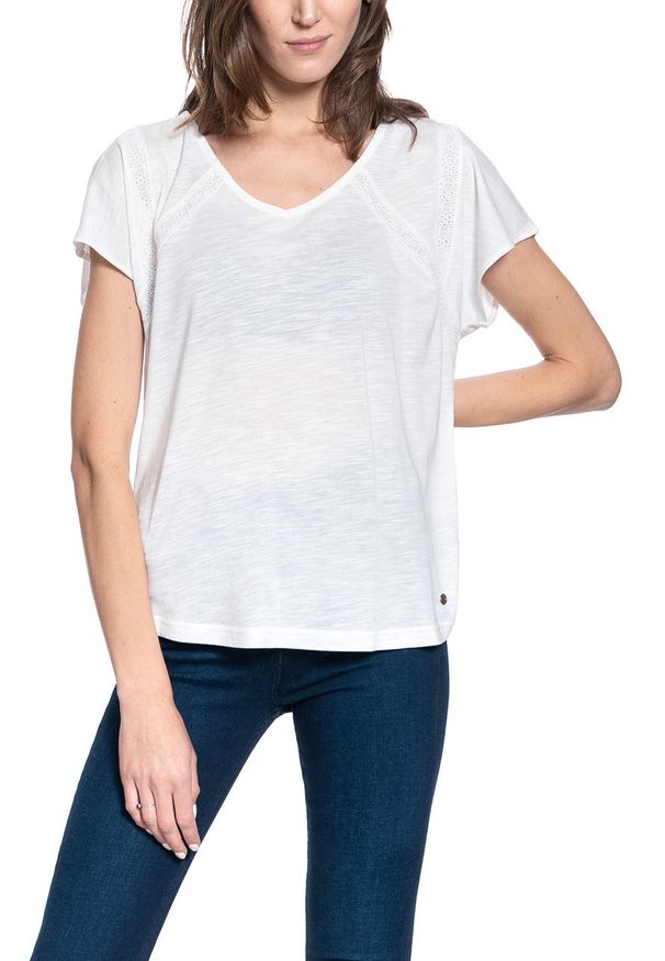 Mustang - DAMSKI T-SHIRT MUSTANG ALINA V LACE 1009066 2020