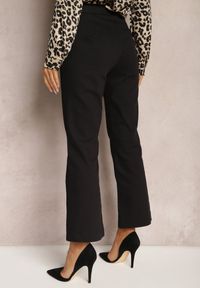 Renee - Czarne Garniturowe Spodnie z Rozszerzanymi Nogawkami High Waist Stagiona. Stan: podwyższony. Kolor: czarny. Styl: klasyczny #5