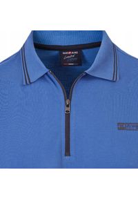 Koszulka Polo - Męska - Pako Jeans - Niebieska, Dekolt na Zamek. Okazja: na co dzień. Typ kołnierza: polo. Kolor: niebieski. Materiał: bawełna. Styl: casual #3