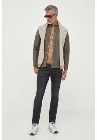 Lindbergh koszula męska kolor zielony slim z kołnierzykiem button-down. Typ kołnierza: button down. Kolor: zielony. Materiał: tkanina, bawełna, materiał. Wzór: gładki #3