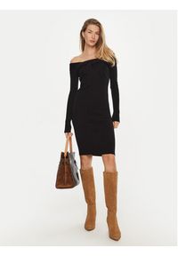 Guess Sukienka koktajlowa Milana W4BK26 Z2V42 Czarny Slim Fit. Kolor: czarny. Materiał: syntetyk. Styl: wizytowy