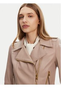 Elisabetta Franchi Kurtka skórzana GD-47Z-51E2-V1200 Beżowy Regular Fit. Kolor: beżowy. Materiał: skóra #6