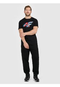 4f - 4F T-shirt regular z nadrukiem męski - czarny L. Okazja: na co dzień. Kolor: czarny. Materiał: materiał, dzianina, bawełna. Wzór: nadruk. Styl: casual #2