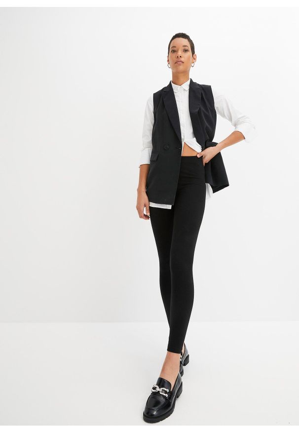 bonprix - Legginsy (2 pary w opak.). Kolor: czarny