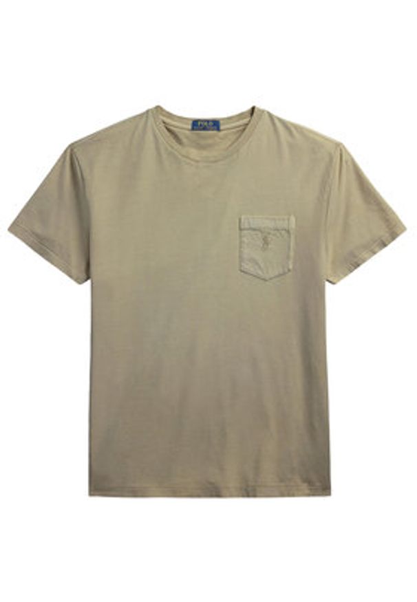 Polo Ralph Lauren T-Shirt 710969628006 Khaki Custom Slim Fit. Typ kołnierza: polo. Kolor: brązowy. Materiał: bawełna