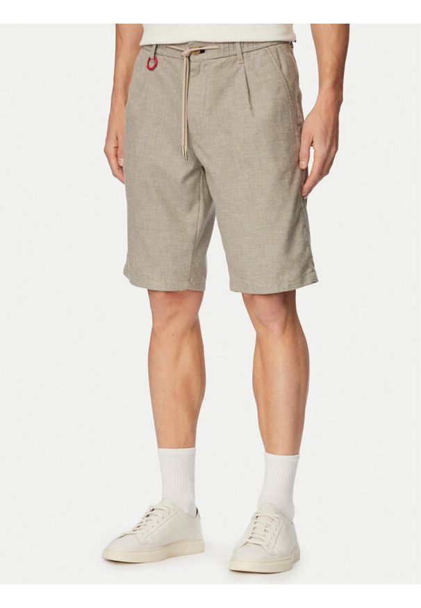 JOOP! Jeans Szorty materiałowe Ruby-W 30102858 Beżowy Regular Fit. Kolor: beżowy. Materiał: syntetyk