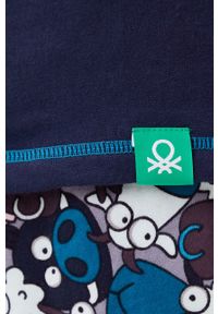 United Colors of Benetton - Longsleeve piżamowy. Kolor: niebieski. Materiał: dzianina. Długość: długie. Wzór: nadruk #4