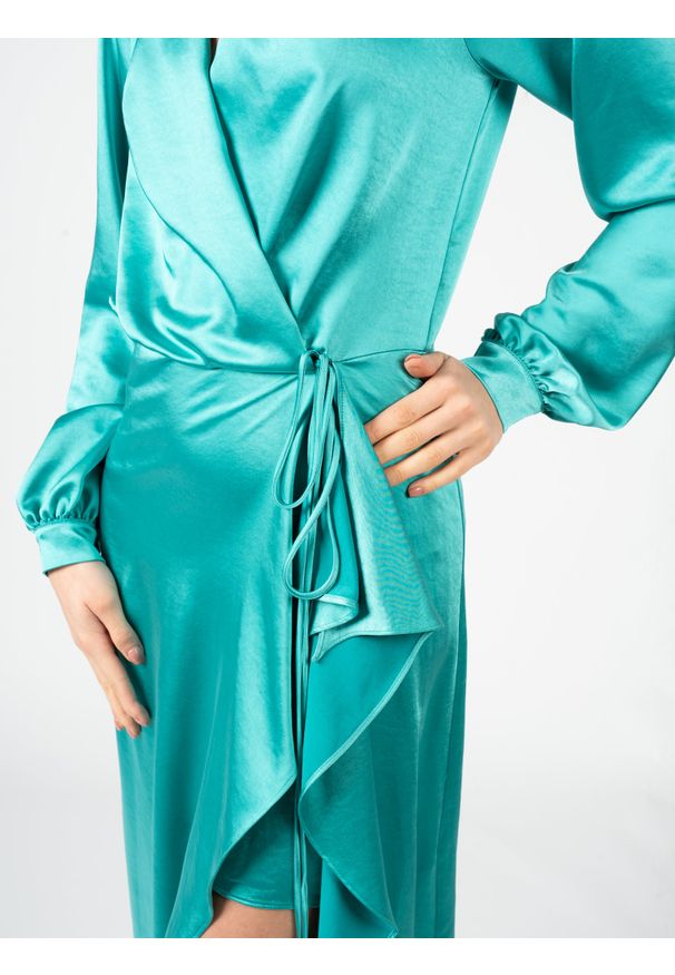 Pinko Sukienka "Los" | 100295 Z345 | Kobieta | Błękitny. Kolor: niebieski. Materiał: poliester. Typ sukienki: kopertowe. Styl: wizytowy, elegancki. Długość: maxi