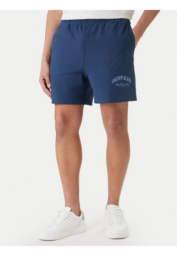 Calvin Klein Jeans Szorty sportowe Collegiate LV04RF275G Granatowy Regular Fit. Kolor: niebieski. Materiał: bawełna. Styl: sportowy