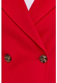 Marella Płaszcz wełniany kolor czerwony przejściowy dwurzędowy. Okazja: na co dzień. Kolor: czerwony. Materiał: wełna. Styl: casual, klasyczny #4