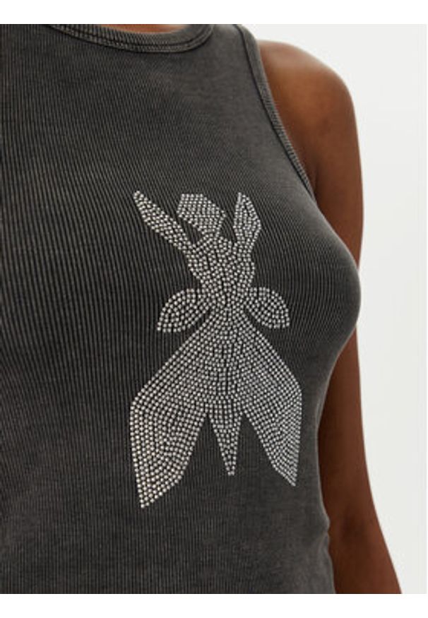 Patrizia Pepe Top 8M1768/J373-S763 Szary Slim Fit. Kolor: szary. Materiał: bawełna