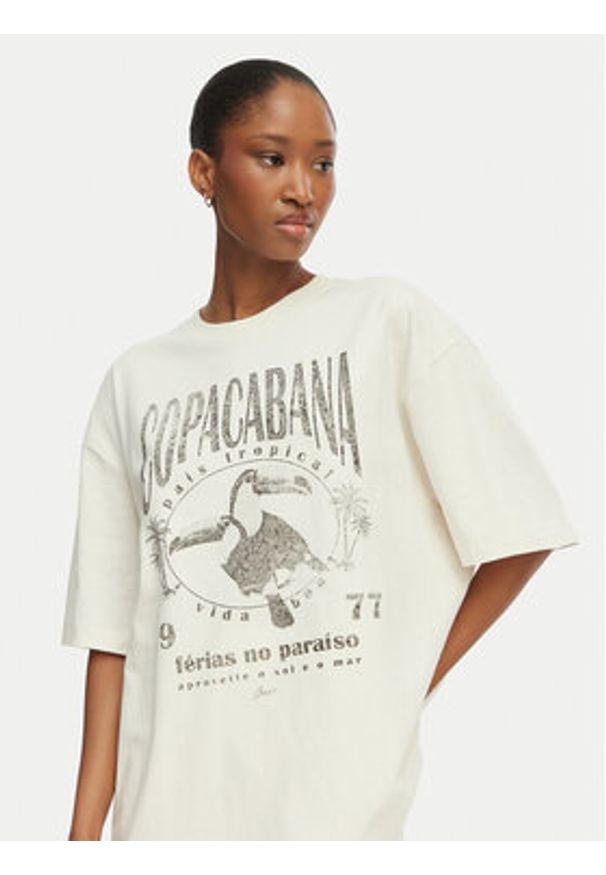 BOSS T-Shirt C_Eboys_2 50559078 Beżowy jasny Relaxed Fit. Kolor: beżowy. Materiał: bawełna