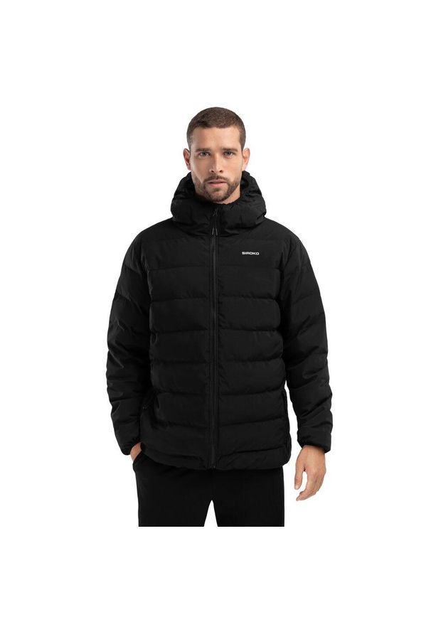 SIROKO - Wodoodporna kurtka puchowa męska Shelter. Typ kołnierza: kaptur. Kolor: czerwony, wielokolorowy, czarny. Materiał: puch