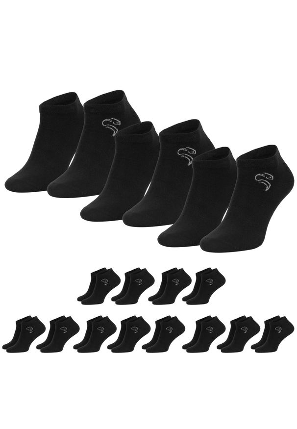 BLACK SNAKE - Skarpetki podstawowe do trampek unisex, 12 par. Kolor: czarny. Materiał: bawełna, poliamid, poliester, elastan