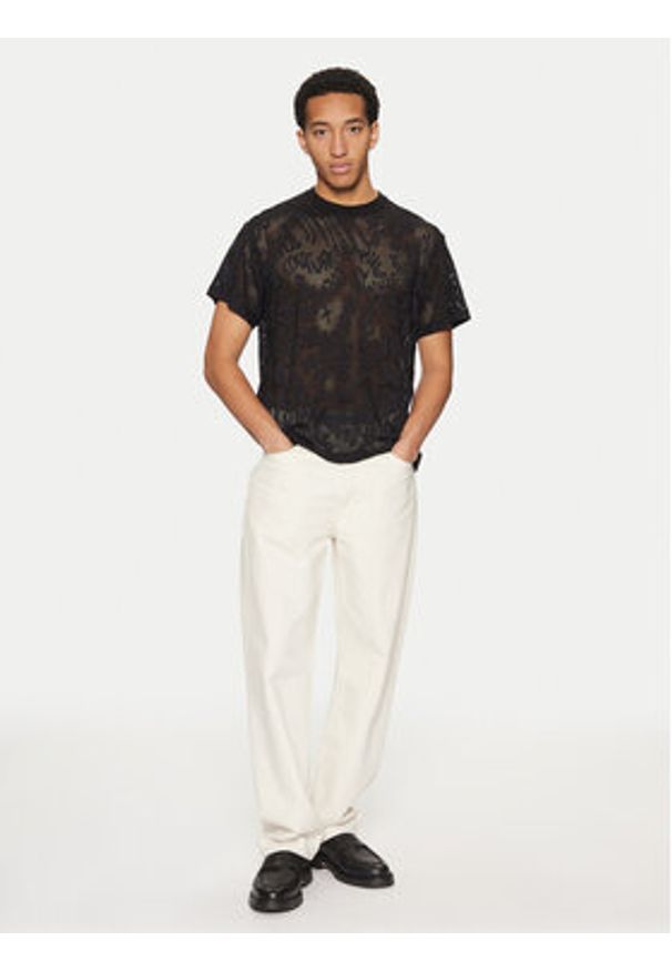 Versace Jeans Couture T-Shirt 78GAH6R0 Czarny Regular Fit. Kolor: czarny. Materiał: bawełna