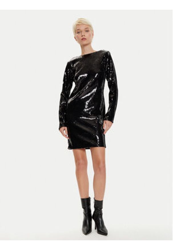 BOSS - Boss Sukienka koktajlowa Emaxa 50526990 Czarny Relaxed Fit. Kolor: czarny. Materiał: syntetyk. Styl: wizytowy