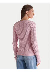 TOMMY HILFIGER - Tommy Hilfiger Sweter WW0WW47644 Różowy Regular Fit. Kolor: różowy. Materiał: bawełna #4