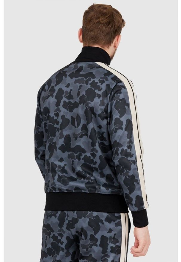 PALM ANGELS Szara bluza męska w moro, Rozmiar M. Kolor: szary. Materiał: prążkowany. Wzór: moro