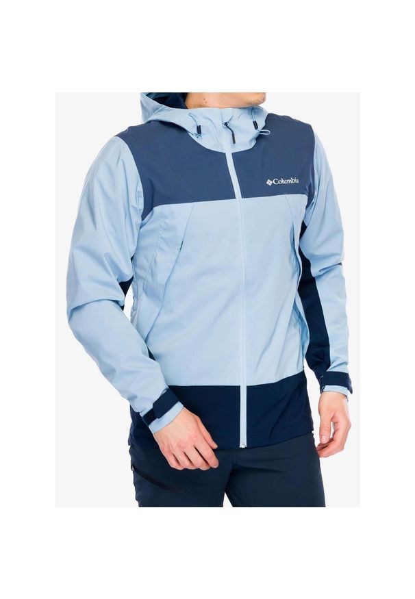 columbia - Kurtka przeciwdeszczowa męska Columbia Boulder Falls Jacket. Kolor: niebieski. Sport: turystyka piesza