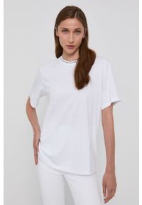 Victoria Victoria Beckham T-shirt bawełniany kolor biały. Okazja: na co dzień. Kolor: biały. Materiał: bawełna. Wzór: nadruk. Styl: casual #1
