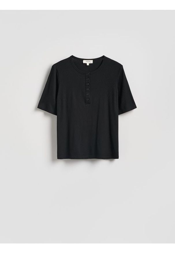 Reserved - Bluzka z wiskozy - czarny. Kolor: czarny. Materiał: wiskoza