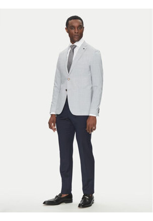 Michael Kors Marynarka MK0SB01025 Szary Slim Fit. Kolor: szary. Materiał: wełna, syntetyk