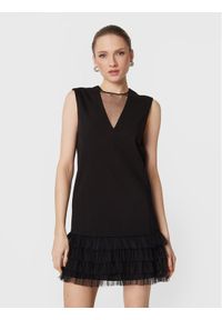 TwinSet - TWINSET Sukienka koktajlowa 231TP2051 Czarny Relaxed Fit. Kolor: czarny. Materiał: wiskoza. Styl: wizytowy