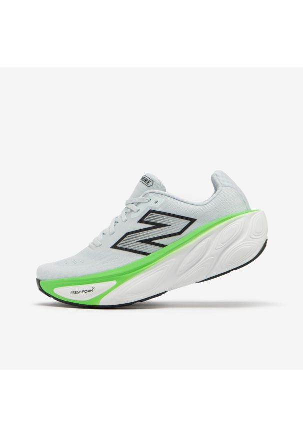 Buty do biegania męskie New Balance Fresh Foam X More V5. Kolor: biały, wielokolorowy, zielony. Materiał: włókno, kauczuk. Szerokość cholewki: normalna. Sport: bieganie