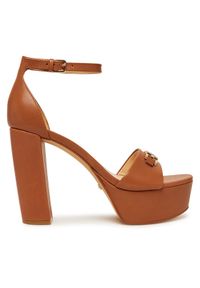 Guess Sandały FLJSET LEA03 Brązowy. Kolor: brązowy. Materiał: skóra