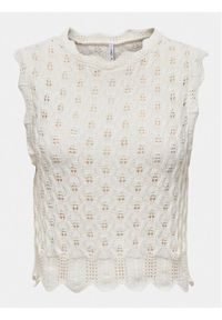 only - ONLY Bluzka Luna 15291602 Écru Regular Fit. Materiał: syntetyk
