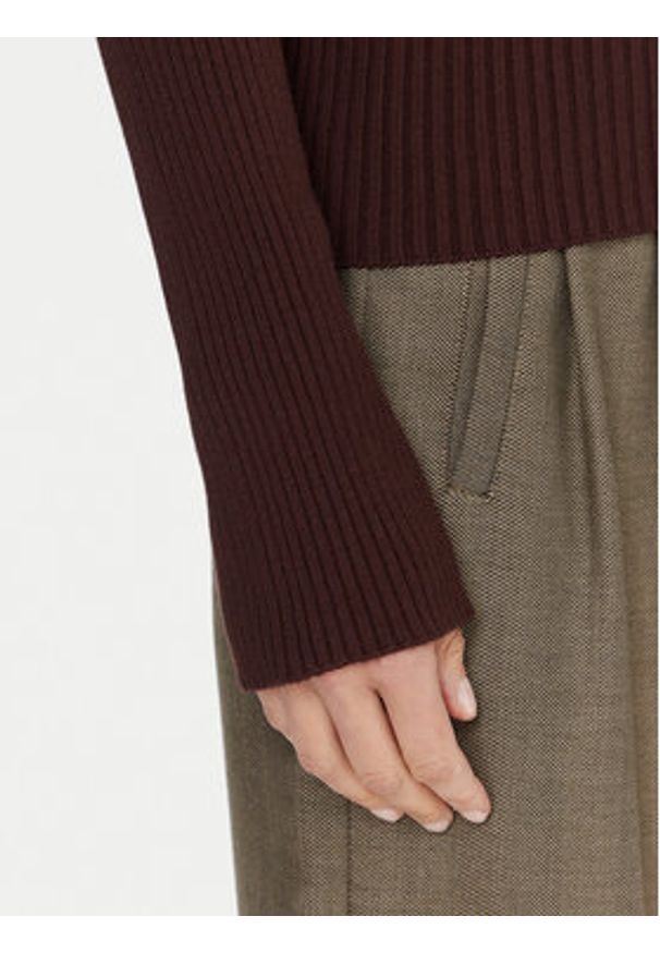 Kontatto Sweter 3M0830C Brązowy Slim Fit. Kolor: brązowy. Materiał: syntetyk