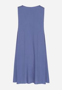 Born2be - Niebieska Rozkloszowana Sukienka z Bawełny z Ozdobnymi Guzikami Folusae. Okazja: na co dzień. Typ kołnierza: dekolt w serek. Kolor: niebieski. Materiał: bawełna. Sezon: wiosna, lato. Typ sukienki: proste. Styl: klasyczny, casual, elegancki #6