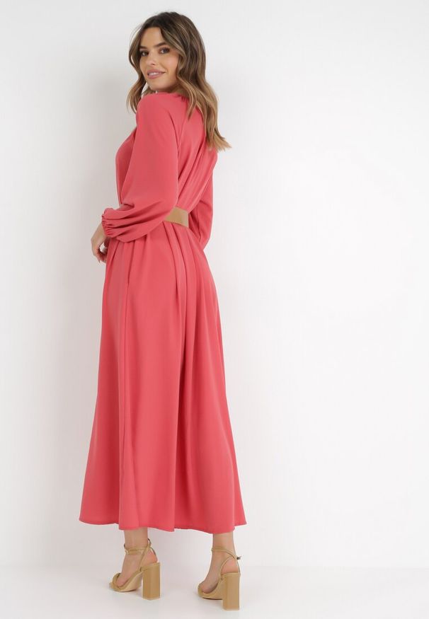 Born2be - Czerwona Sukienka Dorothoe. Okazja: na co dzień. Kolor: czerwony. Materiał: tkanina. Wzór: gładki, jednolity. Styl: klasyczny, elegancki, casual. Długość: maxi