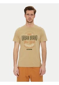 Blend T-Shirt 20717759 Beżowy Regular Fit. Kolor: beżowy. Materiał: bawełna