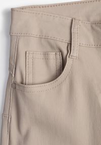 Renee - Beżowe Dopasowane Spodnie Push Up z Imitacji Skóry Lindrela. Kolor: beżowy. Materiał: skóra. Sezon: zima, jesień #8