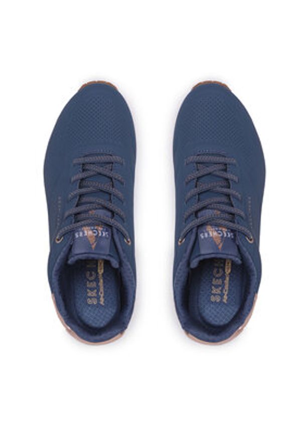 skechers - Skechers Sneakersy Shimmer Away 155196/NVY Granatowy. Kolor: niebieski. Materiał: skóra