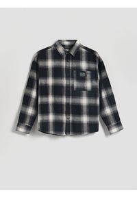 Reserved - Bawełniana koszula w kratę - czarny. Kolor: czarny. Materiał: bawełna #1