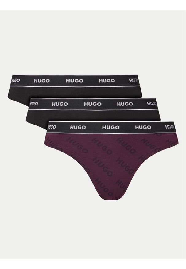 Hugo - HUGO Komplet stringów 50495870 Kolorowy. Materiał: bawełna. Wzór: kolorowy