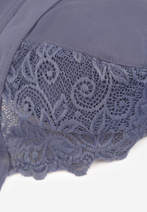 Renee - Granatowy Biustonosz Typu Full Cup z Regulowanymi Ramiączkami Vikiirisa. Kolor: niebieski. Materiał: jeans