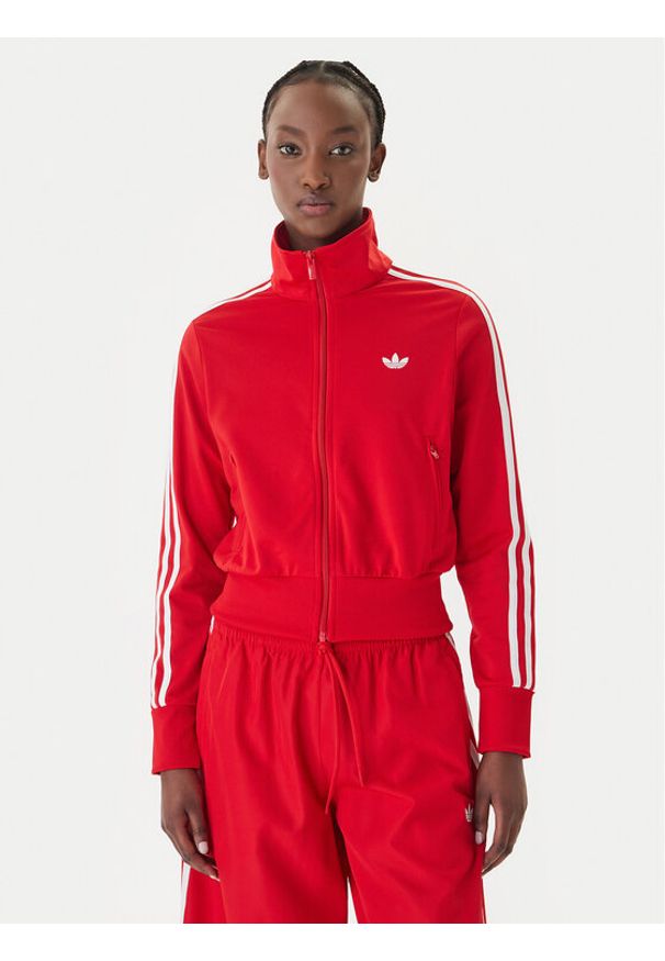 Adidas - adidas Bluza Firebird Classic KQ6529 Czerwony Regular Fit. Kolor: czerwony. Materiał: syntetyk