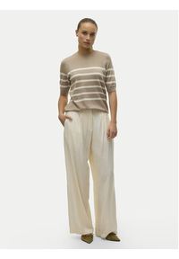 Vero Moda Sweter Saba 10306829 Beżowy Regular Fit. Kolor: beżowy. Materiał: syntetyk #2