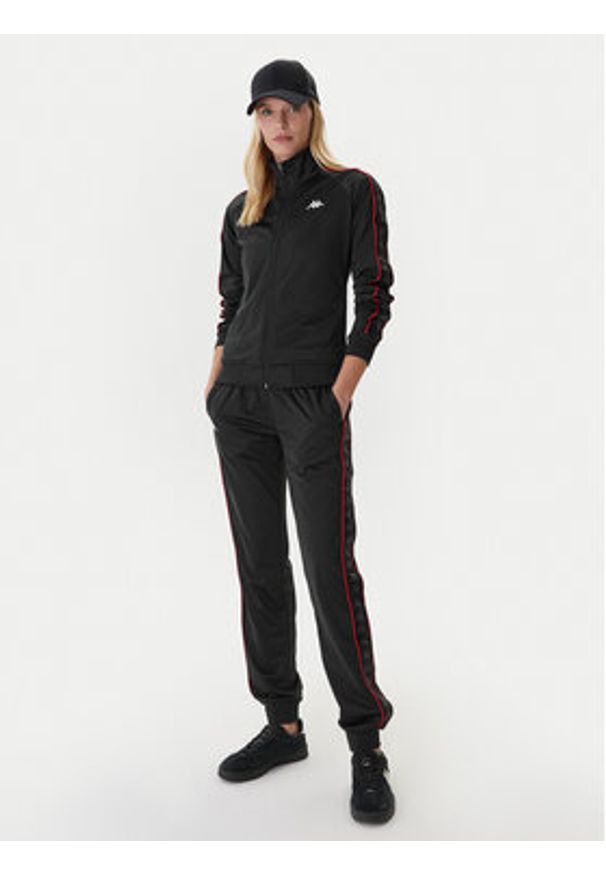 Kappa Spodnie dresowe 303R5K0 Czarny Slim Fit. Kolor: czarny. Materiał: syntetyk