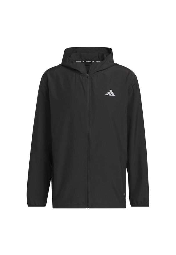 Adidas - Kurtka Run It. Kolor: czarny. Materiał: materiał. Sport: bieganie