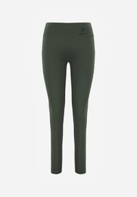 Born2be - Ciemnozielone Legginsy w Stylu Basic z Wyszczuplającym Pasem Samertes. Okazja: do pracy, na co dzień, na spacer. Stan: podwyższony. Kolor: zielony. Długość: krótkie. Styl: casual #5