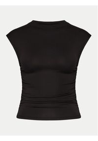 Gina Tricot Top 20883 Czarny Slim Fit. Kolor: czarny. Materiał: wiskoza #4