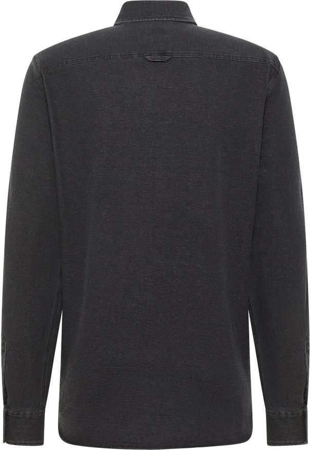 Mustang - Męska Koszula MUSTANG Clemens Knit Terry Shirt Denim Black 1014626 4000 800. Materiał: denim