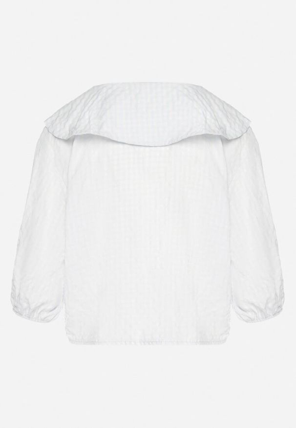 Born2be - Jasnoniebieska Bluzka z Wiskozą w Kratę z Wiązaniem Radellis. Okazja: na co dzień. Kolor: niebieski. Materiał: wiskoza. Styl: casual, elegancki
