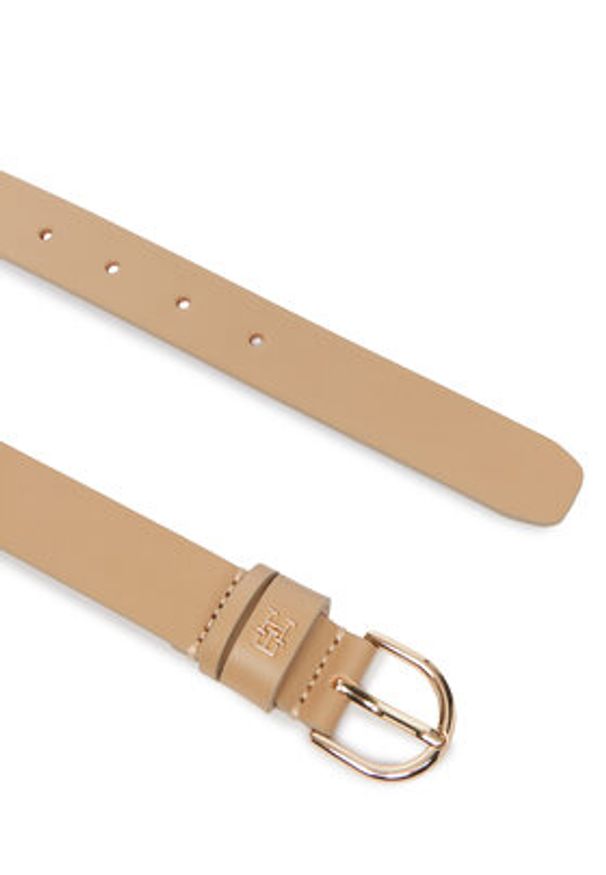 TOMMY HILFIGER - Tommy Hilfiger Pasek Essential Effortless 2.5 Go AW0AW16836 Beżowy. Kolor: beżowy. Materiał: skóra