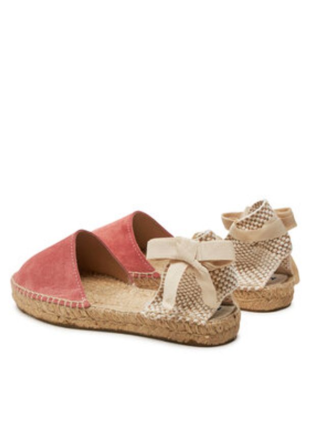 Manebi Espadryle Hamptons Flat Valenciana Espadrilles R 7.0 P0 Bordowy. Kolor: czerwony. Materiał: skóra, zamsz